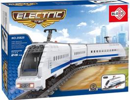 Elektrinis traukinys BLOXO su kaladėlėmis, 615 vnt.