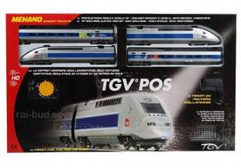 Elektrinis HO mastelio traukinys TGV POS SNCF su maitinimo šaltiniu