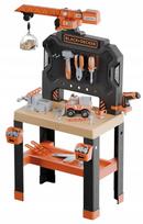 Žaislinis dirbtuvių rinkinys su kranu ir Black & Decker įrankiais Smoby