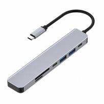 7-ių 1 USB-C šakotuvas MacBook Pro, pilkas, 1 vnt., Variantas 1