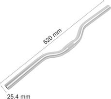 Bnineteenteam fiksuoto pavarų dviračio vairas, aliuminio lydinio matinio pakėlimo strypo plento dviračio vairas fiksuoto pavarų pakėlimo strypo vairas 25,4 mm x 520 mm (sidabrinis)