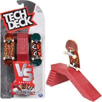 Tech Deck Vs serijos pirštų riedlenčių rinkinys iš 2 su kliūtimi, triukų kortelėmis ir priedais (atsitiktinis pasirinkimas - asortimentas)