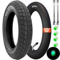 10x2.0 (54-152) padanga su profiliu A-1022, įskaitant kamerą su nerūdijančio plieno kampiniu ventiliu 45° Av - su 2 montavimo svirtimis, suderinama su ratais 54-152, padangos vežimėliams, vaikiškiems dviračiams, elektriniams