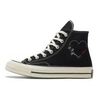 Converse Chuck 70 Chuck Taylor All Star Hi Širdelės raidės spaudiniai Vintažiniai aukštakulniai drobės batai Unisex Juodi 35 gray