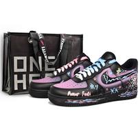 Nike Air Force 1 žemi krepšinio/riedlenčių batai Unisex Juodi Violetiniai CW2288-001(Komanda400-) 40.5 gray