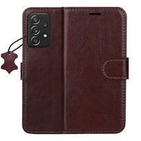 Išmanusis „Luxe“ odinis dėklas, skirtas Samsung Galaxy A52 4G / A52 5G / A52S 5G, rudas