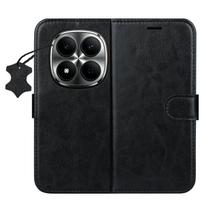 Išmanusis „Luxe“ odinis dėklas, skirtas Xiaomi Redmi Note 15 Pro Plus 5G, juodas