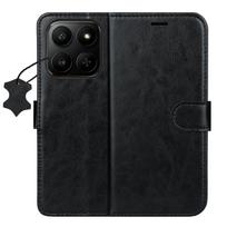 Išmanusis „Luxe“ odinis dėklas, skirtas Motorola Edge 70 Fusion, juodas