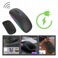 Belaidė pelė su LED apšvietimu, įkraunama, Bluetooth ir USB 2.4GHz