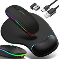Belaidė pelė SLIM 2.4GHz su riešo atrama (gelinė pagalvėlė)