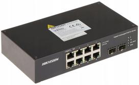 Tinklo jungiklis Hikvision DS-3T0510HP-E/HS, 8 prievadų, PoE, SFP