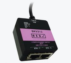 USB-A 2.0 keitiklis BKV312 su 2 jungčių Ethernet šakotuvu