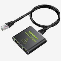 LAN tinklo skirstytuvas 1 į 2, Gigabit Ethernet, RJ45, aliuminis, USB maitinimas