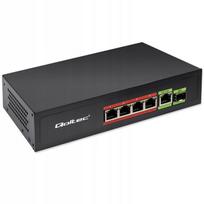 Tinklo jungiklis FAST, 4 PoE RJ45 prievadai, 1 SFP uplink, 65W