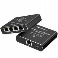 Ethernet šakotuvas Qoltec, 4 RJ45, 1000Mb/s, USB-C, aliuminis