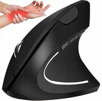 Belaidė vertikali ergonomiška pelė, juoda, patogi darbui biure