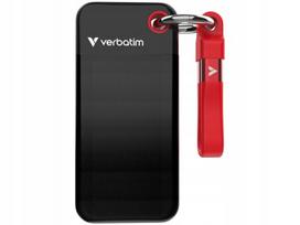Nešiojamas SSD diskas VERBATIM Pocket 128GB, juodas/raudonas