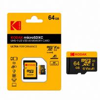 Atminties kortelė Kodak microSDXC 64GB U3 V30 A1 4K su SD adapteriu
