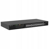 Tinklo jungiklis REYEE RG-ES126FGS-LP, 24 PoE prievadai, 2 uplink, 1 SFP