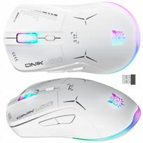 Belaidė žaidimų pelė Onikuma CW917, 2.4G USB, RGB, balta