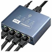 Tinklo komutatorius GIGABIT, 4 RJ45 lizdai, aliuminis, 1000Mbps