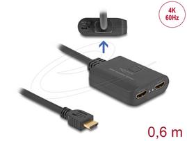 HDMI skirstytuvas Delock 18650, 1 įvestis, 2 HDMI išvestys, 4K 60 Hz