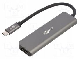 USB šakotuvas GOOBAY, USB 3.2, LED, pilkas