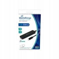 USB šakotuvas MediaRange 4 lizdų, USB 3.0, Type-C, maitinamas per USB