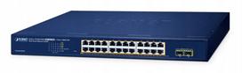 Tinklo jungiklis PLANET, 24 PoE portai (10/100/1000T), 2 SFP (1000X), valdomas internetu