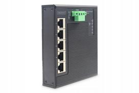Pramoninis 5 jungčių Gigabit komutatorius Digitus, montavimas ant DIN bėgelio