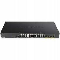 Komutatorius D-LINK, 24 PoE Gigabit prievadai, 10G SFP+, 370 W