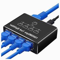 Ethernet jungiklis 4 portų, 1000Mbps, RJ45, USB, metalinis