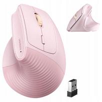 Belaidė rožinė pelė Ugreen M571, ergonomiška, 2.4GHz, 4000 DPI