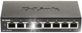 Tinklo jungiklis D-Link DGS-1100-08, 8 prievadų, Easy-Smart, Gigabit, metalinis
