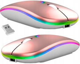 Belaidė žaidimų pelė su tyliu mygtukų paspaudimu ir RGB apšvietimu