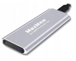 Išorinis SSD diskas 512GB MaxMem, USB 3.0, sidabrinis