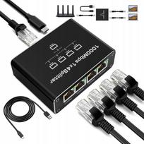 Tinklo kabelio skirstytuvas RJ45 1-4 su gigabitiniu jungtimi