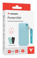 Išorinis SSD diskas Verbatim 1TB, USB 3.2, juodos ir mėlynos spalvos