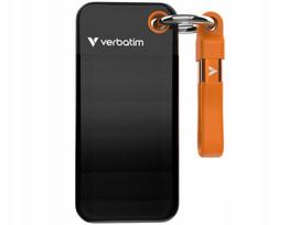 Išorinis SSD diskas VERBATIM Pocket 128GB, juodas/oranžinis
