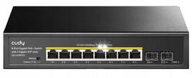 Komutatorius CUDY GS1008PS2, 8 PoE prievadai, 2 SFP uplink
