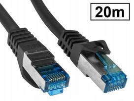 Tinklo kabelis Cat.6A, ekran. PIMF, RJ45-RJ45, 20 m, juodas, AWG26, varinis