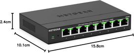 Tinklo komutatorius MS308, 2,5Gb/s, 8 jungtys, tvirtinamas ant stalo arba sienos