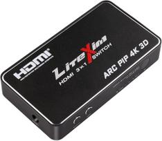 HDMI perjungiklis Litexim, 4K, 3 įėjimai, ARC, PIP, 3D, 4 viename