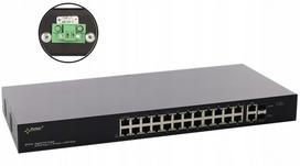 Tinklo jungiklis Pulsar SFG124WP, 24 PoE lizdai, iki 24 gigabitinių IP kamerų, be maitinimo bloko