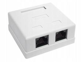 Paviršinis tinklo lizdas 2x RJ45, UTP, cat.5E, LSA kontaktai