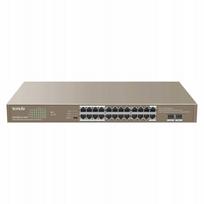 Komutatorius Tenda TEG1126P-24-410W, 24 Gigabit PoE portai, 2 SFP lizdai