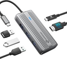 USB-C 5-ių jungčių hubas su 4K HDMI, PD 60W, USB 3.0 ir 2x USB 2.0, skirtas nešiojamiesiems kompiuteriams
