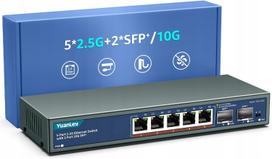 Komutatorius YuanLey, 7 prievadų: 5x2.5G, 2x10G SFP, NAS, WiFi 6, nevaldomas