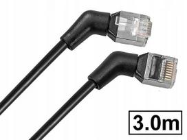 Tinklo kabelis Cat.6A FTP, ekranizuotas, RJ45-RJ45, 360° kampu, 3 m
