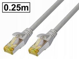 Tinklo kabelis RJ45-RJ45 Cat.6A, ekran. PIMF, 0.25 m, pilkas, AWG26, varinis